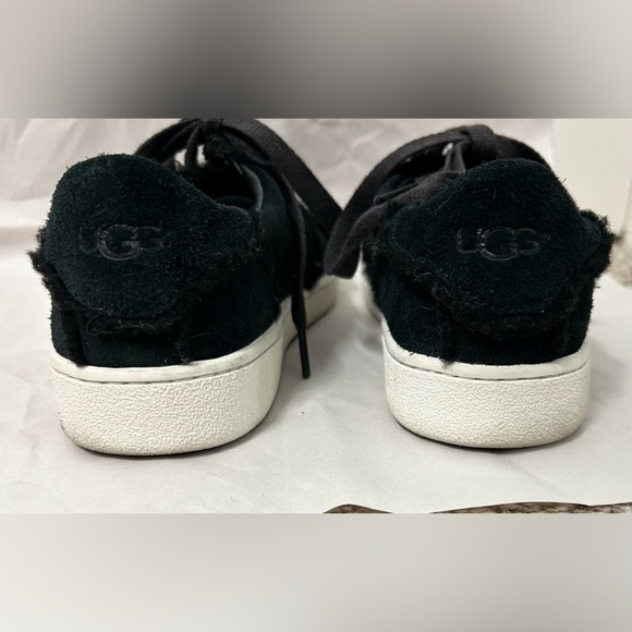 UGG Black Milo Spill Seam Suede Sneakers with White Soles 7.5 - Picture 3 of 6